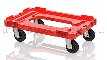 Тележка пластиковая с отверстием без тормозов усиленная красная в Великом Новгороде Тележка пластиковая с отверстием без тормозов усиленная красная в Великом Новгороде