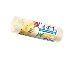 Мешки для мусора 60 л, ароматизированные, Ваниль, бежевые, в рулоне 20 шт., ПНД, 9 мкм, 650х550 мм, GRIFON Aroma, 101-023 V в Великом Новгороде