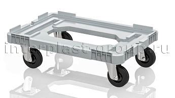 Тележка пластиковая с отверстием без тормозов серая в Великом Новгороде