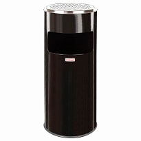 Урна с пепельницей 27 л, нержавеющая сталь, черная, LAIMA PROFESSIONAL в Великом Новгороде