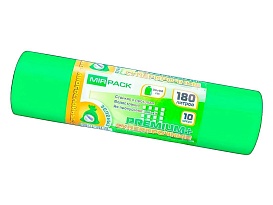 Мешки для мусора 180 л, ароматизированные, зеленые, в рулоне 10 шт., ПВД, 35 мкм, 1100х930 мм, PREMIUM+, 180105301 в Великом Новгороде