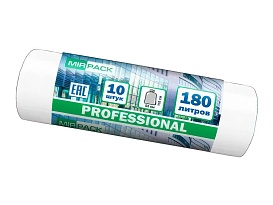 Мешки для мусора 180 л, прозрачные, в рулоне 10 шт., ПВД, 30 мкм, 1100х930 мм, PROFESSIONAL, 180104408 в Великом Новгороде