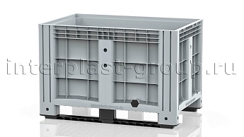 Контейнер iBox сплошной на полозьях с пробкой 2 дюйма серый в Великом Новгороде