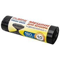 Мешки для мусора 160 л, черные, в рулоне 10 шт., ПВД, 30 мкм, 1200х900 мм, LAIMA ULTRA, 607694 в Великом Новгороде