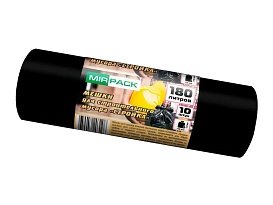 Мешки для мусора 180 л, ароматизированные, черные, в рулоне 10 шт., ПВД, 70 мкм, 1100х930 мм, СТРОЙКА, S18010110 в Великом Новгороде