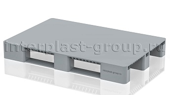 Поддон пластиковый сплошной (усилен 2 трубами) без бортиков серый в Великом Новгороде Поддон пластиковый сплошной (усилен 2 трубами) без бортиков серый в Великом Новгороде