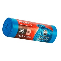 Мешки для мусора 160 л, синие, в рулоне 10 шт., ПВД, 21 мкм, 1200х870 мм, PACLAN Big&Strong, 604075 в Великом Новгороде
