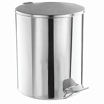 Ведро для мусора с педалью, усиленное, ТИТАН, 7 л, кольцо под мешок, нержавеющая сталь, хром в Великом Новгороде