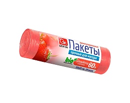 Мешки для мусора 60 л, ароматизированные, Клубника, красные, в рулоне 20 шт., ПНД, 9 мкм, 650х550 мм, GRIFON Aroma, 101-023 K в Великом Новгороде