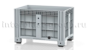 Контейнер iBox сплошной на ножках с пробкой 2 дюйма серый в Великом Новгороде