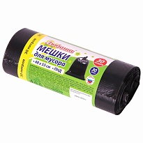 Мешки для мусора 30 л, черные, в рулоне 30 шт., ПНД, 7 мкм, 550х480 мм, Любаша, 608089 в Великом Новгороде Мешки для мусора 30 л, черные, в рулоне 30 шт., ПНД, 7 мкм, 550х480 мм, Любаша, 608089 в Великом Новгороде