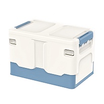 Ящик пластиковый складной белый, дно синее, 370х240х240 мм в Великом Новгороде
