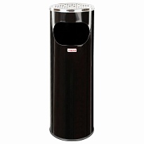 Урна с пепельницей 18 литров, нержавеющая сталь, черная, LAIMA PROFESSIONAL в Великом Новгороде