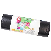 Мешки для мусора 220 л, черные, в рулоне 10 шт., ПВД, 29 мкм, 1100х830 мм, Концепция Быта ЭкоДом, 604924 в Великом Новгороде