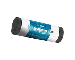 Мешки для мусора 120 л, черные, в рулоне 10 шт., ПНД, 14 мкм, 1100х700 мм, SIBIRSKAYA, 101-008 S в Великом Новгороде