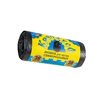 Мешки для мусора 30 л, с ушками, черные, в рулоне 30 шт., ПНД, 8 мкм, 580х460 мм, Крепакоф, 4607075710238 в Великом Новгороде Мешки для мусора 30 л, с ушками, черные, в рулоне 30 шт., ПНД, 8 мкм, 580х460 мм, Крепакоф, 4607075710238 в Великом Новгороде