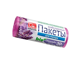 Мешки для мусора 30 л, ароматизированные, Лаванда, сиреневые, в рулоне 20 шт., ПНД, 9 мкм, 560х530 мм, GRIFON Aroma, 101-020 La в Великом Новгороде