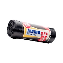 Мешки для мусора 60 л, черные, в рулоне 20 шт., ПНД, 9 мкм, 700х600 мм, МЕШКОFF, 4045 в Великом Новгороде